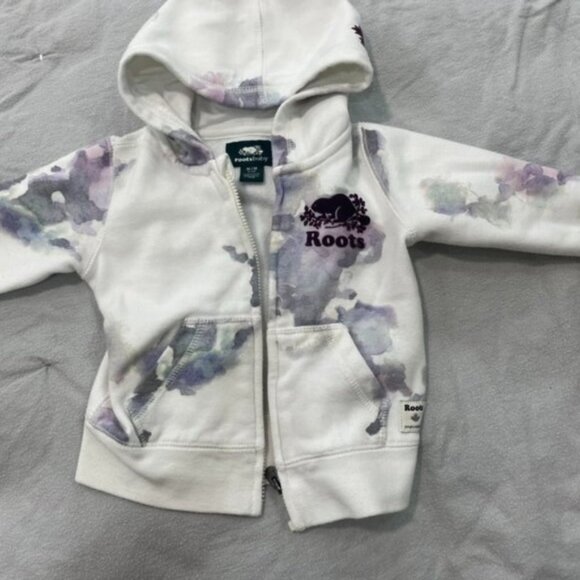 Roots White and Purple Kids Hoodie - Picture 1 of 5